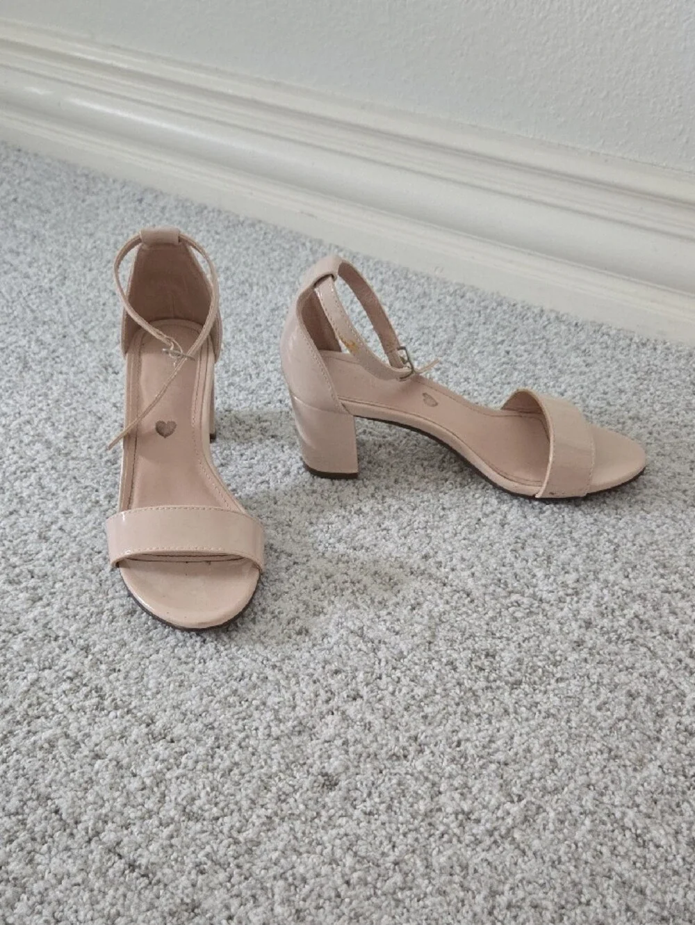 Steve Madden Pink Nude Ankle-Strap Block Heel Sandals